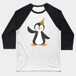 Cute Penguin, Baby Penguin, Penguin With Party Hat Baseball T-Shirt